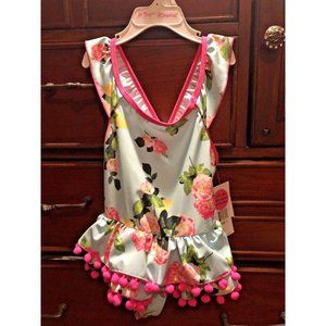 ❤️ - Betsey Johnson Girls Swimsuit One Piece Aqua Blue